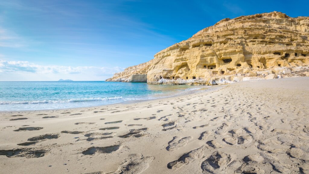 Matala beach and Caves in Crete